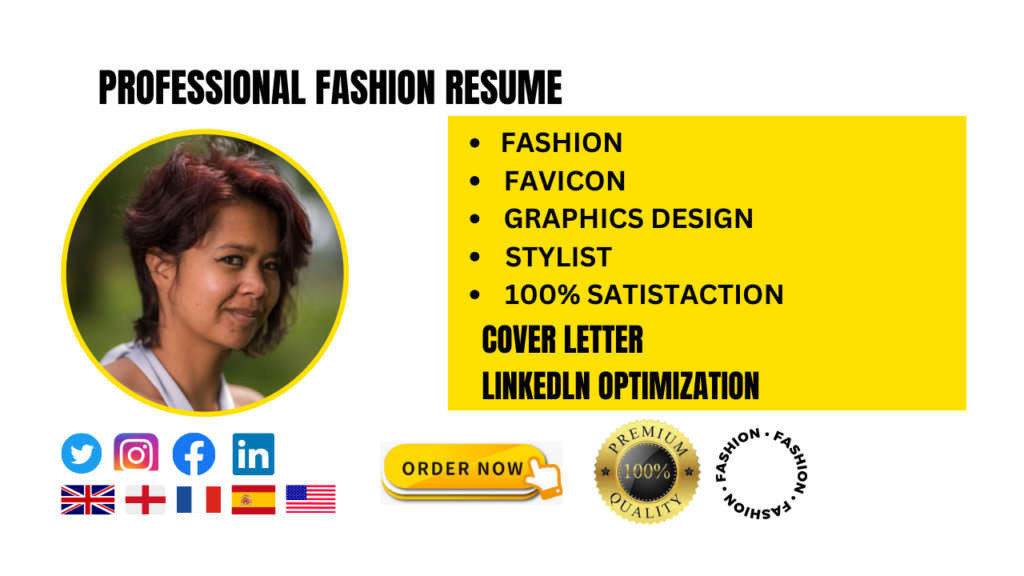 I will write fashion resume marketing resume executive photo editor and cover letter