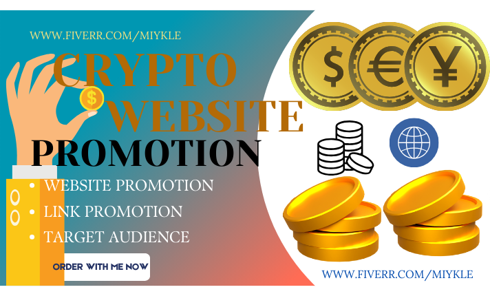 I will do crypto website promotion app website marketing