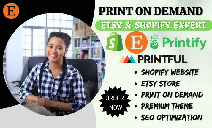 I will create print on demand redesign shopify pod etsy store printful printify gelato