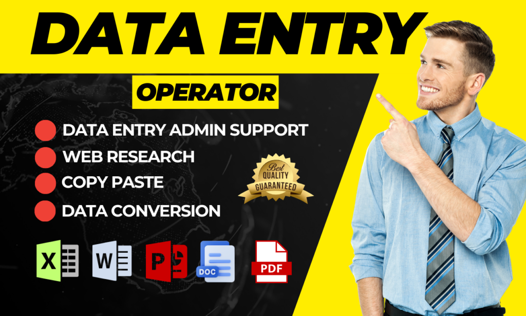 I will do professional excel data entry, copy paste, web research and typing