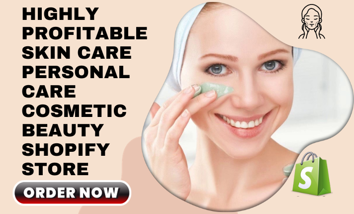 I will design attractive skincare personal care cosmetic beauty shopify store