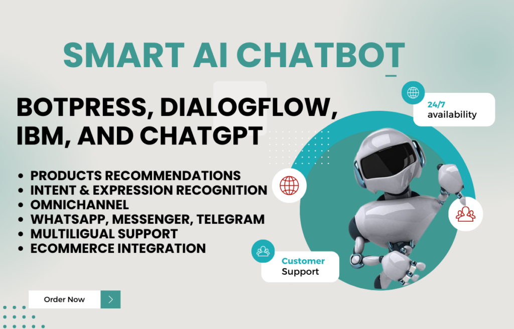 I will create ai chatgpt chatbot, botpress bot, IBM manychat, uchat, wati, landbot