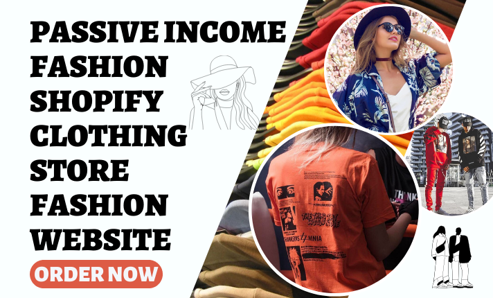 I will design passive income fashion shopify clothing store streetwear shopify website