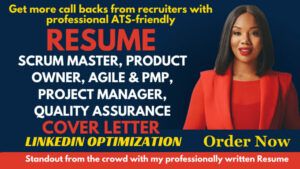 I will write agile resume, pmp, scrum master resume, cover letter