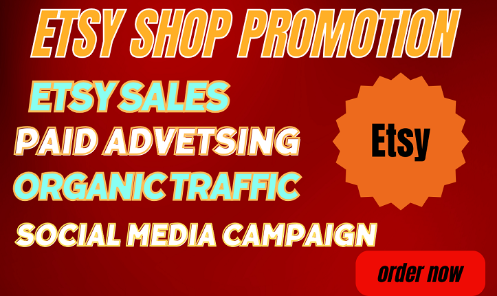 I will do etsy shop promotion, etsy traffic, etsy marketing, etsy sales