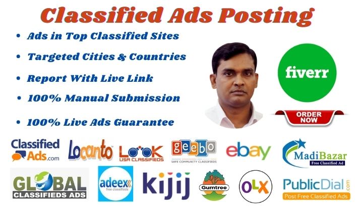 I will post on top classified ads posting sites in USA, UK, canada