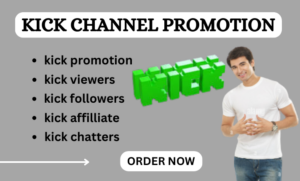 I will do kick channel promotion, kick followers, kick viewers to targeted audience