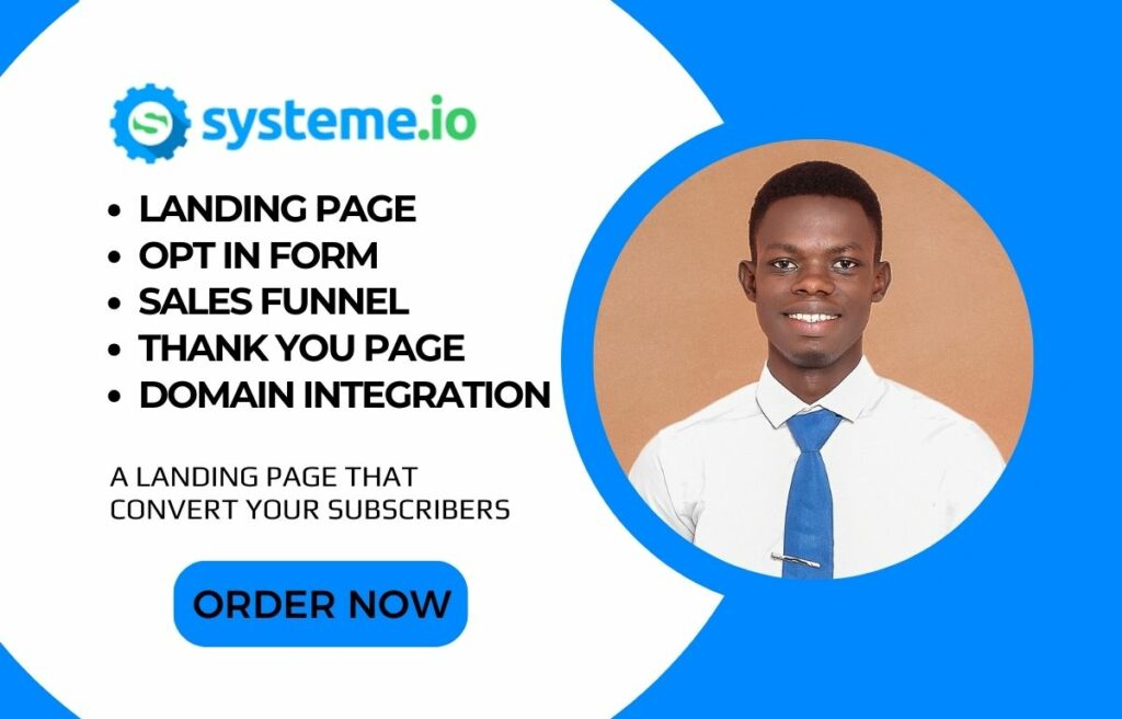 I will design system io landing page sales page and sales funnel