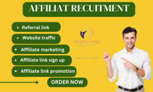 I will do affiliate recruitment, affiliate sign up to affiliate link program