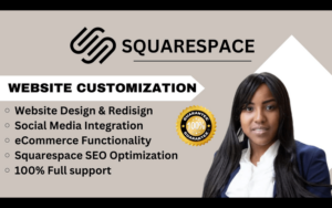 I will build a responsive squarespace, shopify wix, ecwid, etsy store or website design