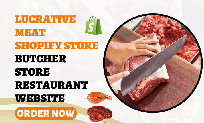 I will build meat shopify seafoods fish butcher store grocery coffee restaurant website