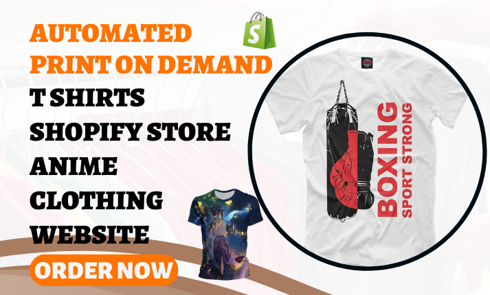 I will design automated t shirt shopify printful printify store print on demand website