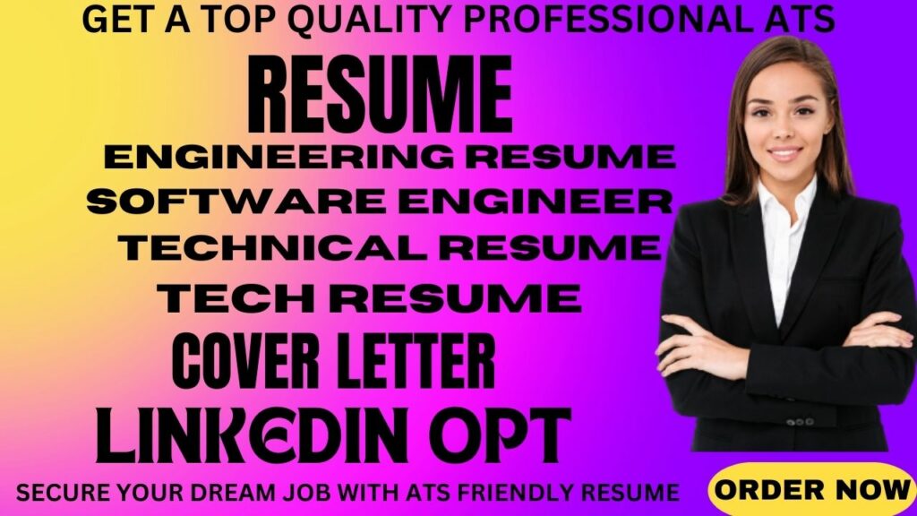 I will write software engineering, software developer, it, tech resume and cover