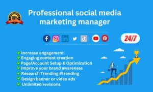 I will be your social media marketing manager and content creator