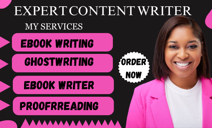 I will be ebook writer ,ghostwriter for fiction, non fiction book or ebook