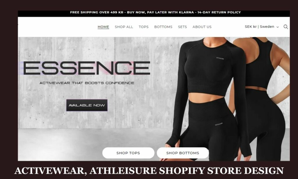I will design elegant and profitable activewear shopify store athleisure website
