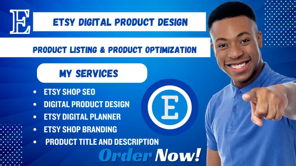 I will setup etsy store, design etsy digital product and etsy shop product listing