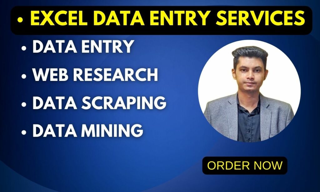 I will do fastest excel data entry, web research and data mining job