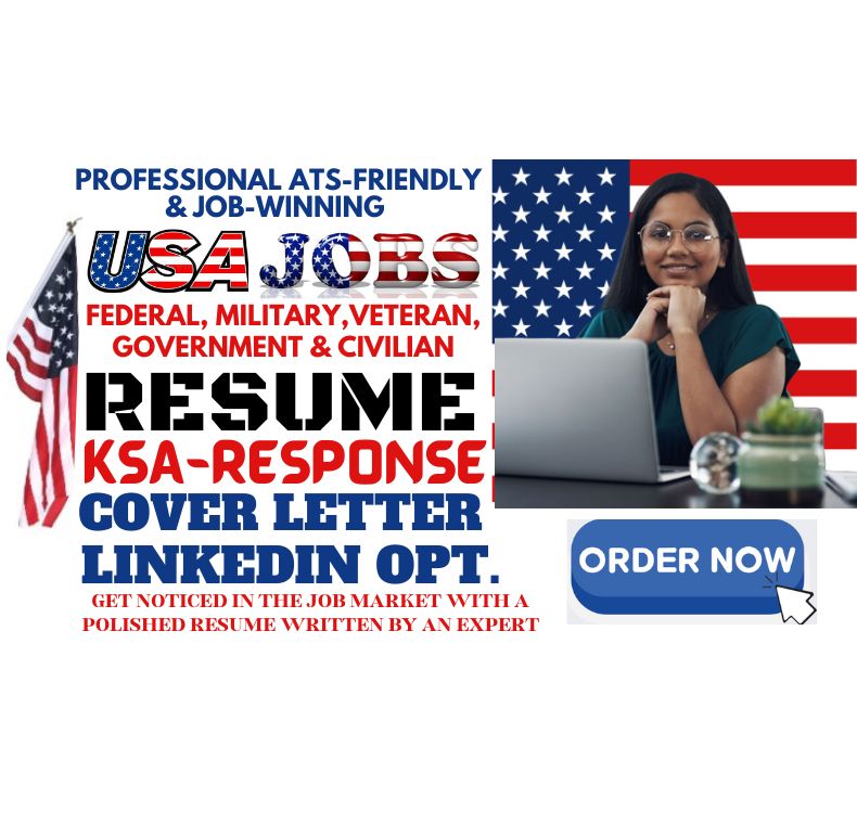 I will write professional federal, veteran, government, military, and ksa resume