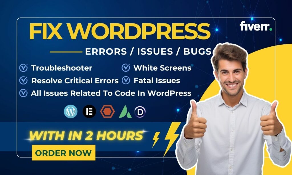 I will update wordpress website, fix any error, issues or bug