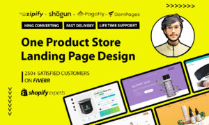 I will create shopify one product store, shopify landing page by pagefly,gempages,shogun