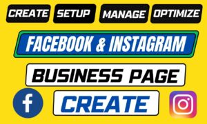 I will create a facebook business page and instagram page setup