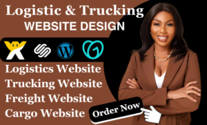 I will design trucking website logistics website dispatch website freight broker cargo