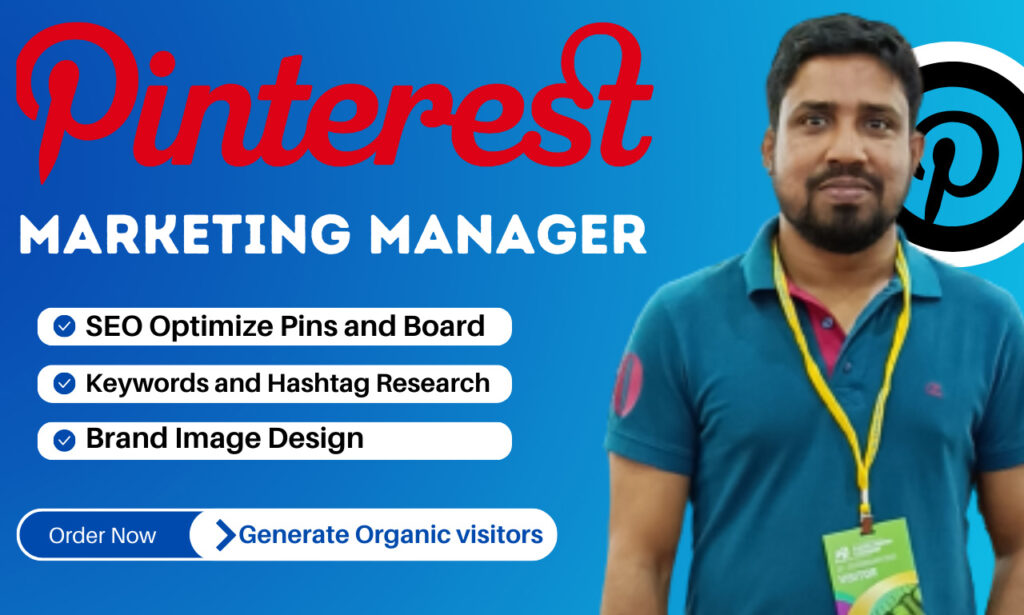 I will optimize profile and pinterest marketing, pin design, create boards