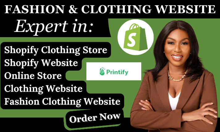 I will build amazing fashion website, shopify clothing website