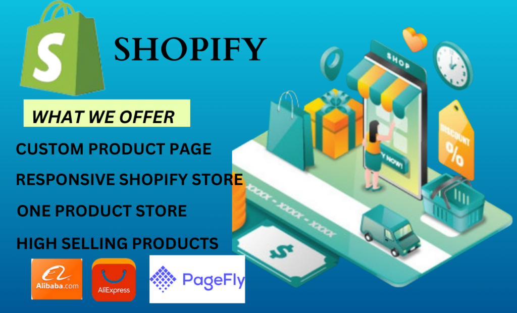 I will shopify dropshipping store, shopify store, shopify website, dropshipping website