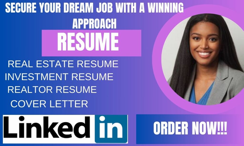 I will write real estate resume, investment, realtor, investor, and cover letter