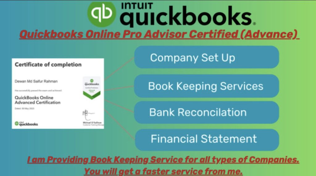 I Will Do Accounting, Book-keeping in Quickbooks Online, Xero, Excel