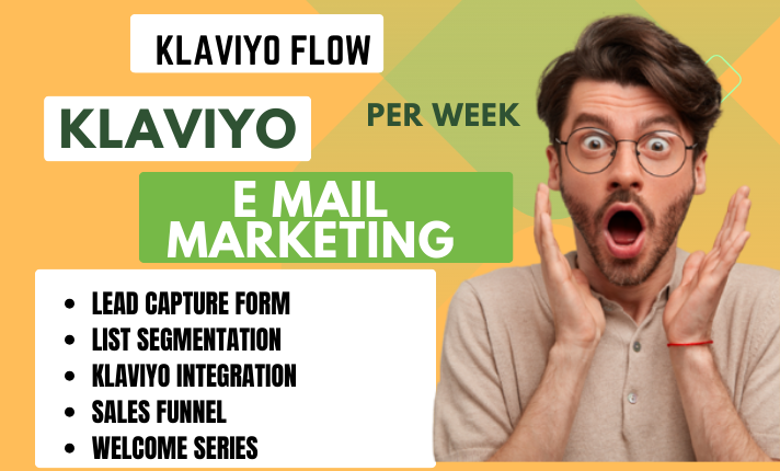 I will set up klaviyo email marketing, klaviyo email flows