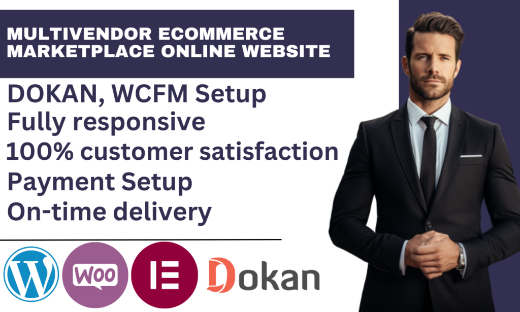 I will build multi vendor ecommerce marketplace website with dokan wcfm
