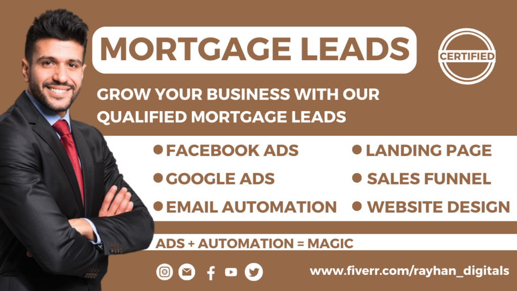I will generate mortgage leads design mortgage website mortgage landing page