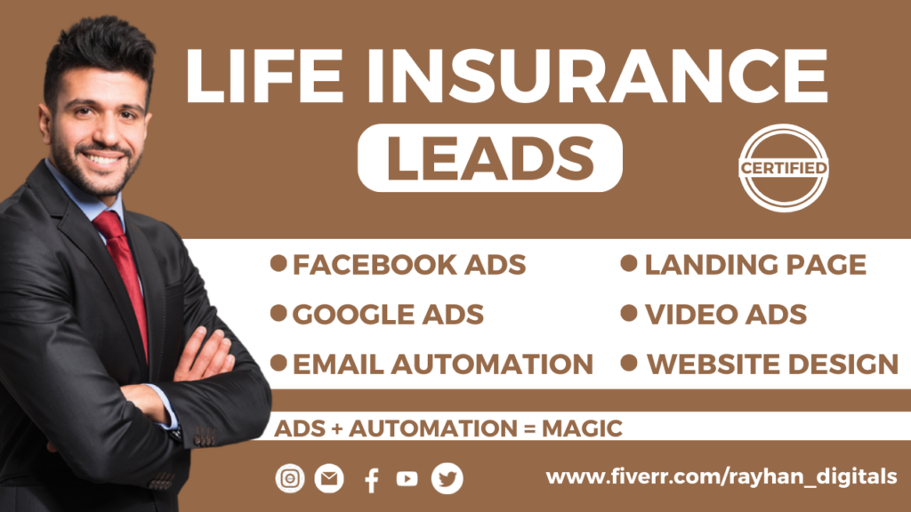 I will generate hot life insurance leads setup insurance funnel life insurance website