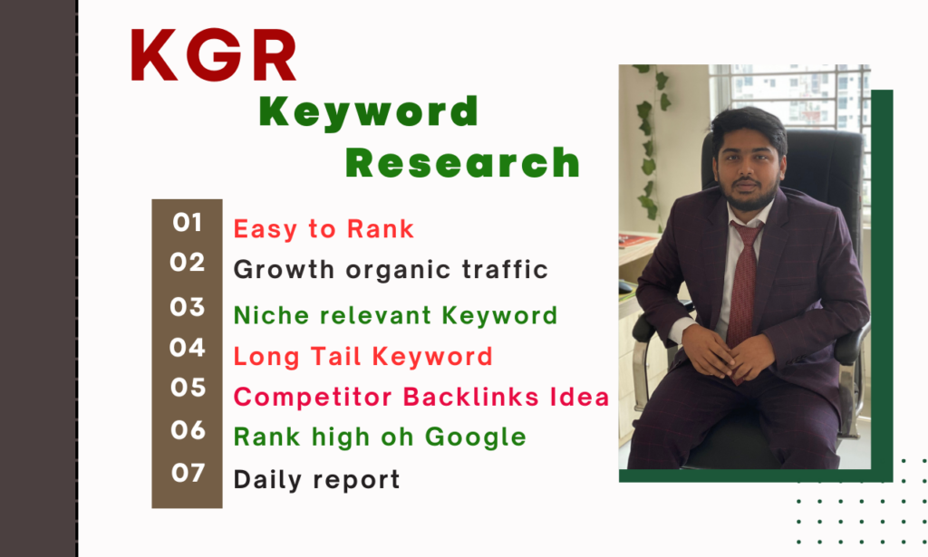 I will do long tail kgr keyword research according to your competitor