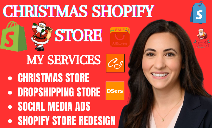 I will design a professional christmas shopify store and christmas dropshipping store
