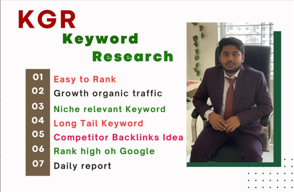 I will do long tail kgr keyword research according to your competitor
