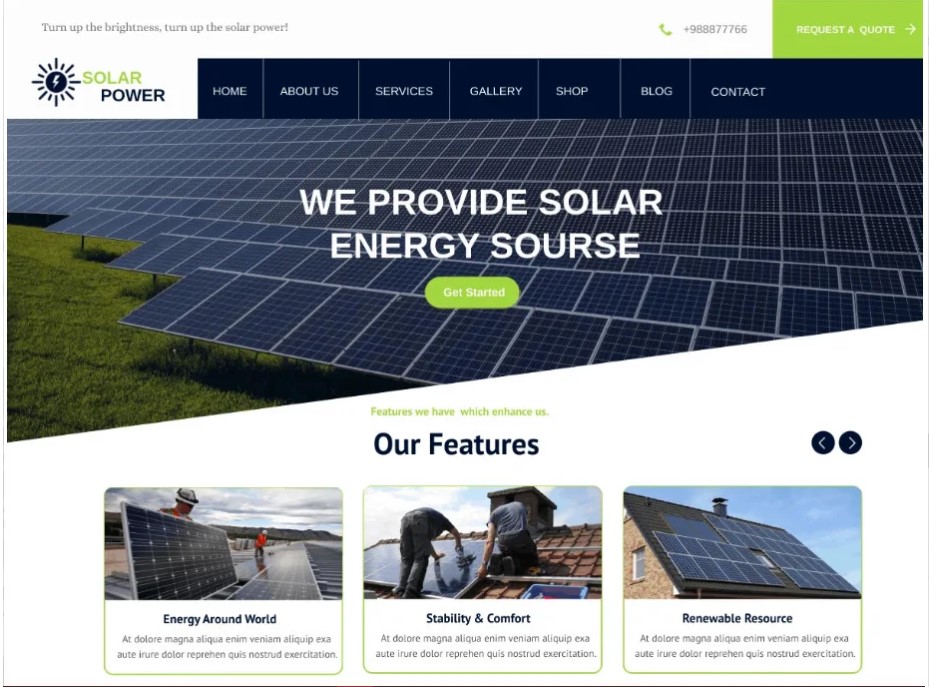 I will design solar website solar landing page for solar leads