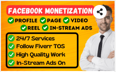 I will do complete facebook page monetization criteria organically