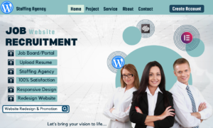 I will build recruitment website, job board, healthcare staffing agency website