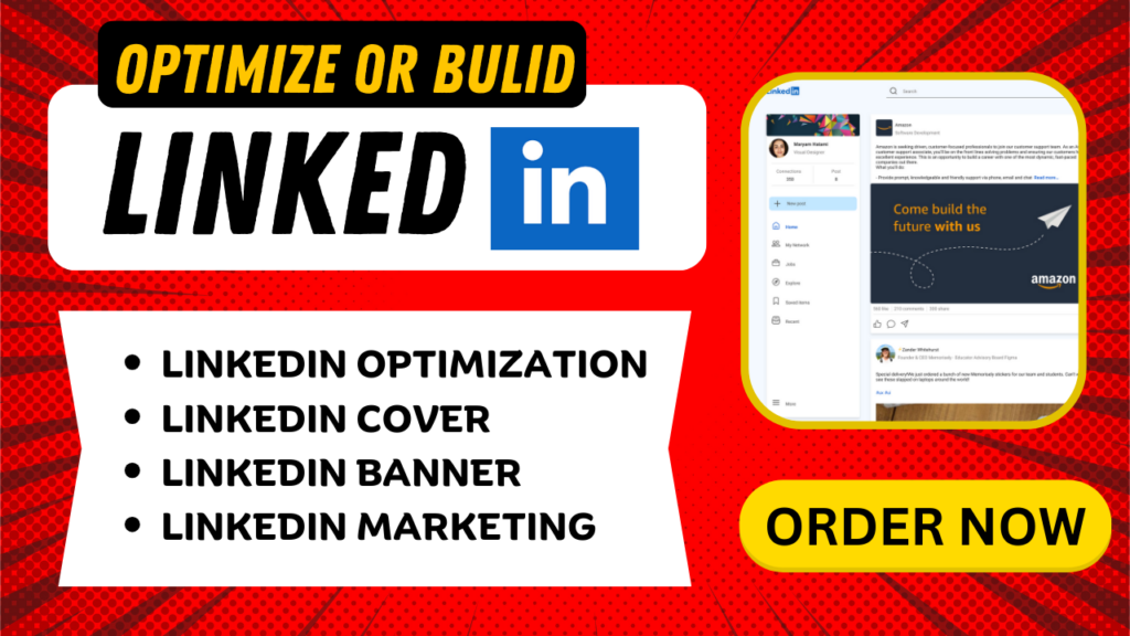 linkedin profile optimization, cover, banner and marketing for job hunting