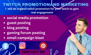 I will do organic kick promotion, kick channel promotion and bring live viewers, twitch