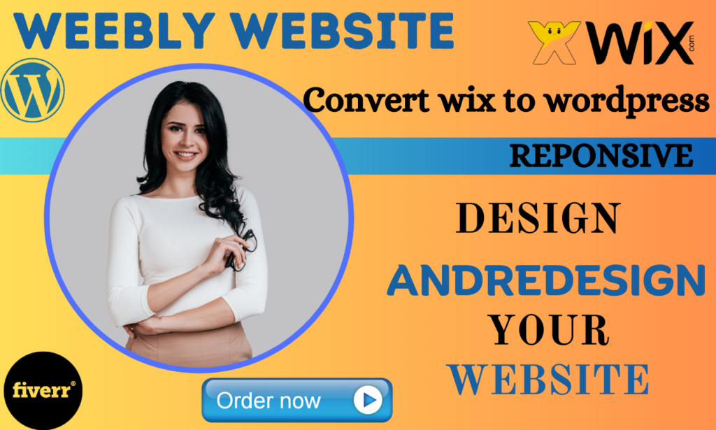 I will design, redesign responsive weebly website, fix weebly website, wix to wordpress