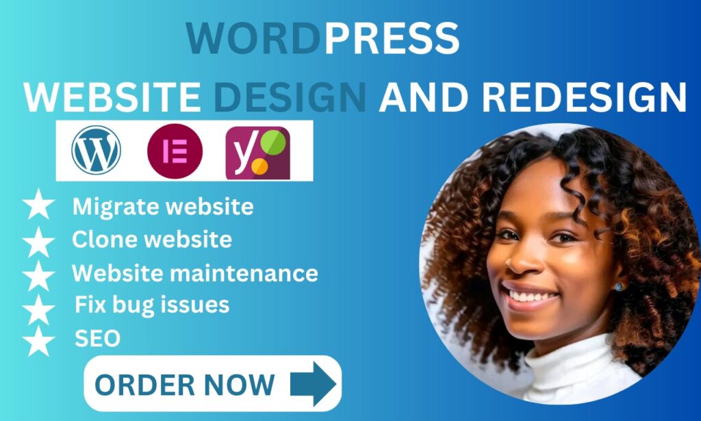 Design, Redesign, Clone, Migrate any WordPress website, fix WordPress bug issues, SEO