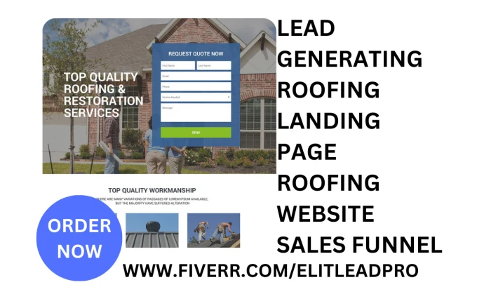 I will generate roofing leads design roofing lead capture landing page roofing website