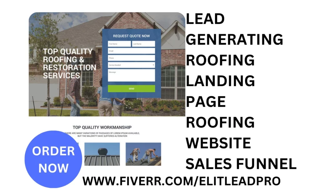 generate roofing leads design roofing lead capture landing page roofing website
