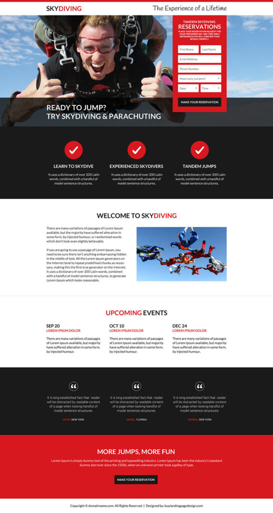 build responsive golf website gym fitness yoga website gym landing page funnel