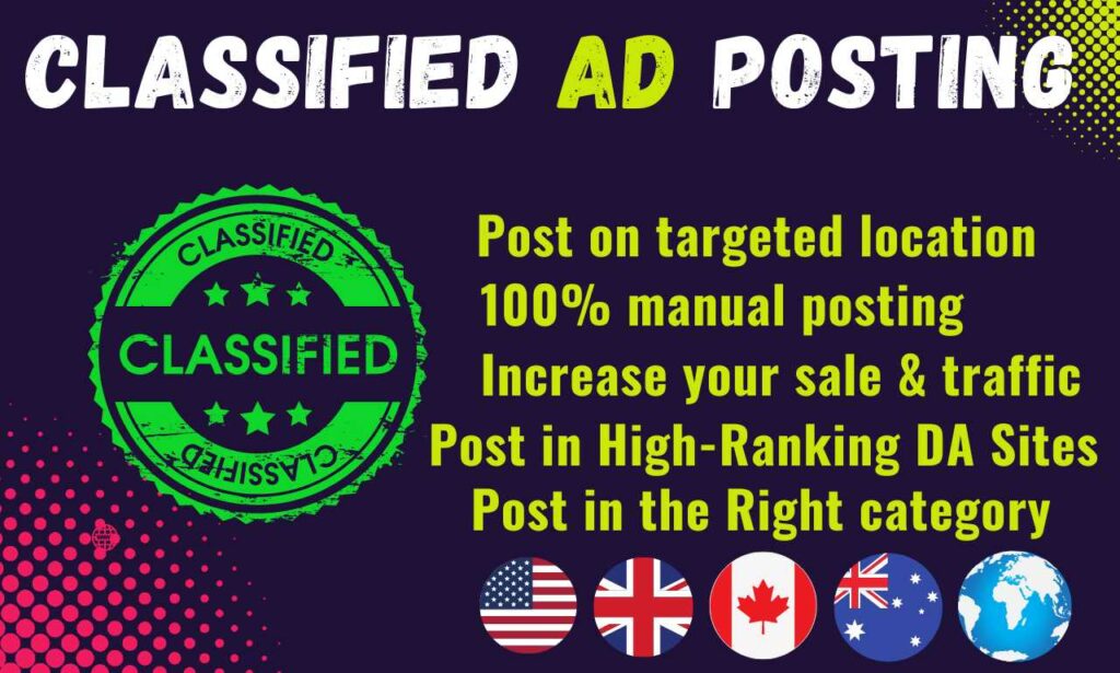 I will provide classified ads on high classified ads posting sites